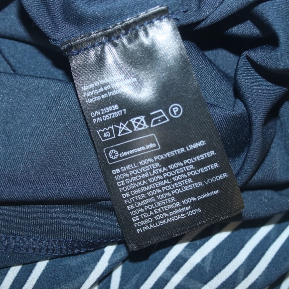 H&M Navy Striped Scalloped Dress 12 - Picture 5 of 5